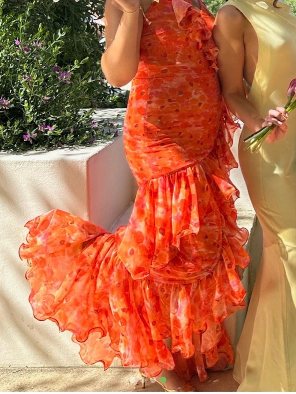 PatBO Orange Ruffle High-Low Maxi Dress - Picture 3 of 3